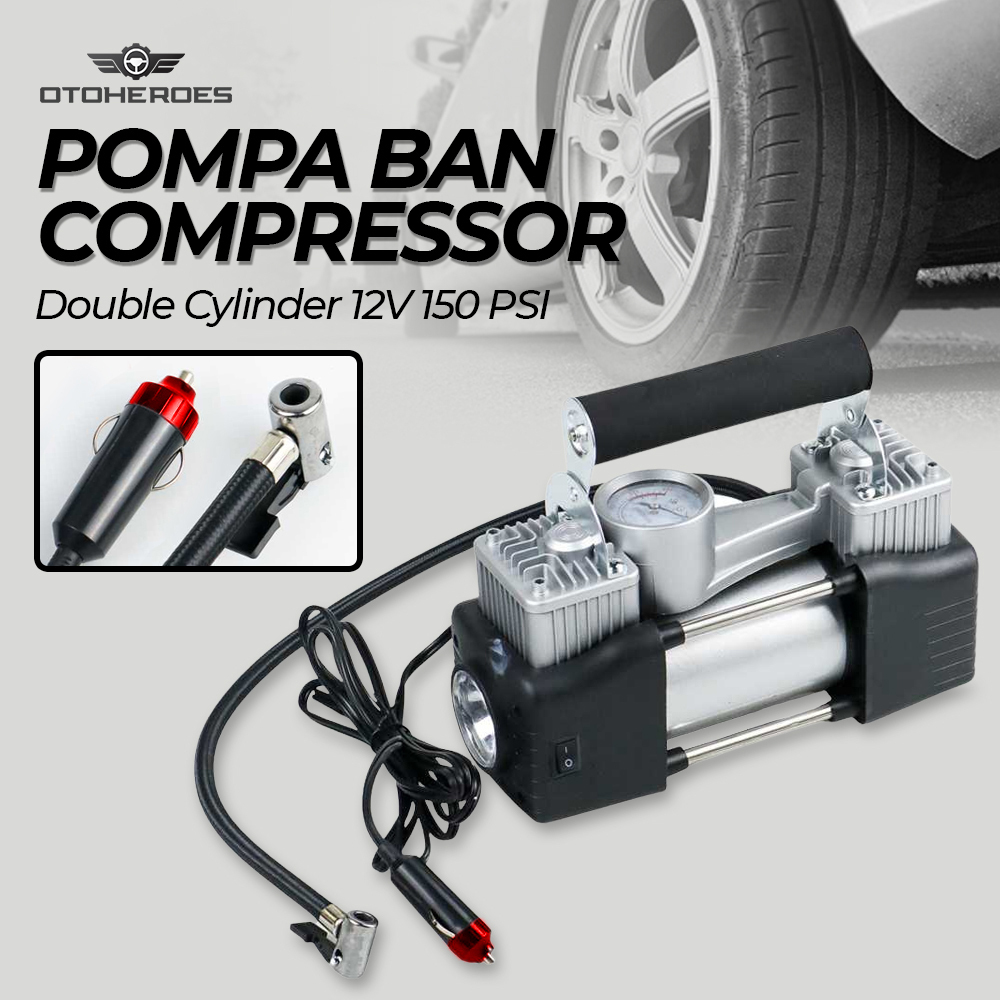 Jual Pompa Ban Compressor Double Cylinder 12V 150 PSI - 628-4X4 ...