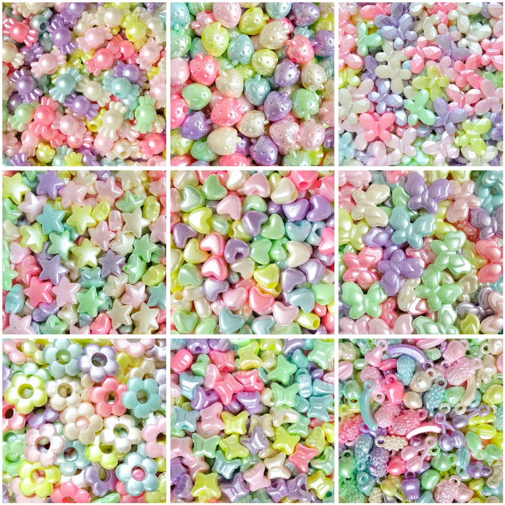 Jual (50gr) Manik Manik Lucu Korea - Manik Pastel Glowing - DIY Beads ...