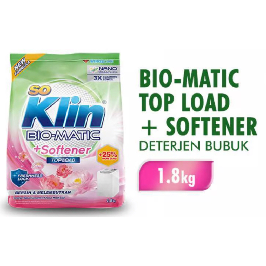 Jual SoKlin Bio-Matic Hijau Deterjen Bubuk Bukaan Atas Top Load ...