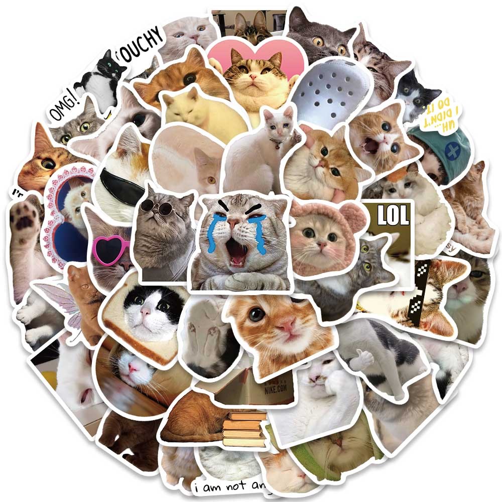 Jual COD 50 PCS gaya kucing yang lucu stiker untuk Buku Tempel/Buku ...