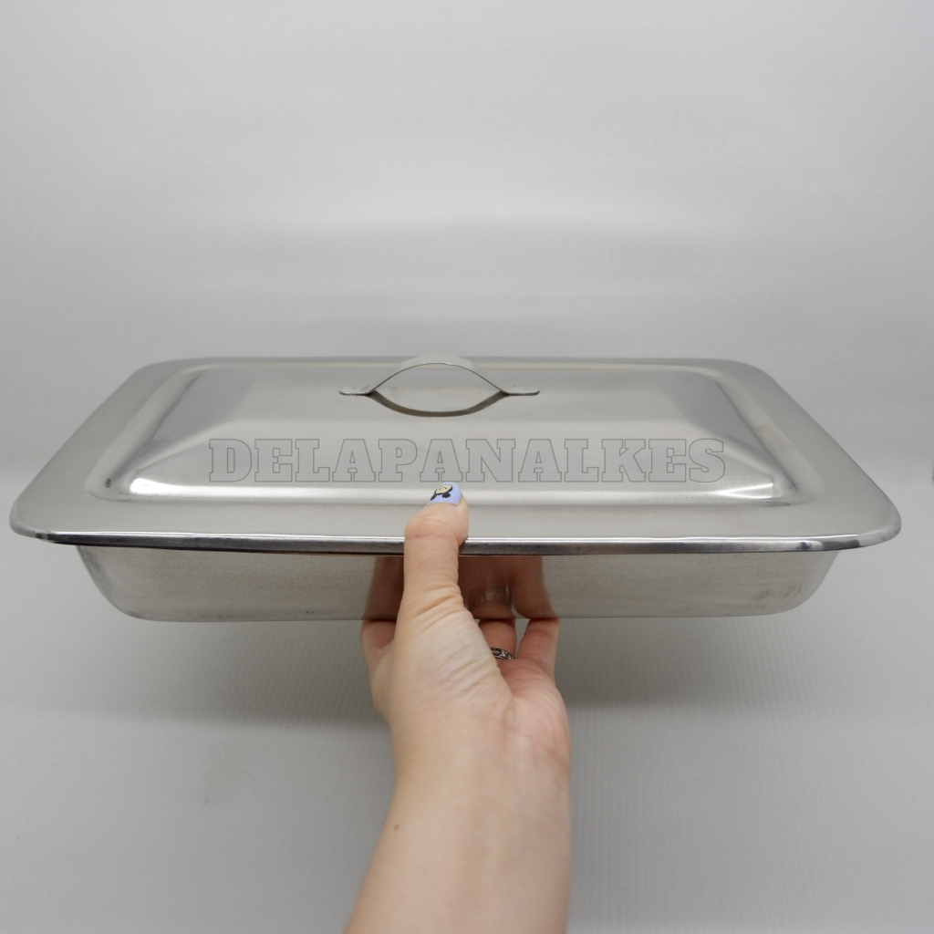 Jual Bak Instrumen 512 Stainless Steel Dengan Tutup 33 x 21 x 7 cm Baki ...