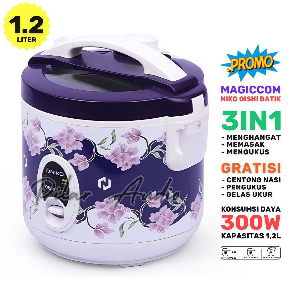 Jual Mejikom Niko Oishi Batik 1,2 Liter Rice Cooker TUTUP KACA ...