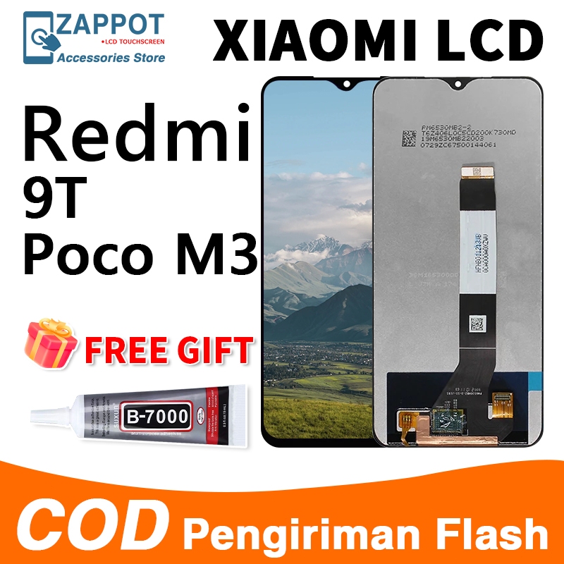 Ecran Xiaomi Poco M3/Redmi 9T/9 Power Noir + Châssis
