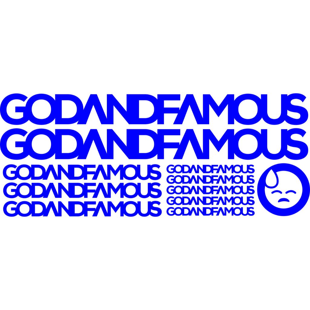 Jual cutting sticker stiker Pack Sepeda God & Famous - Bicycle Decal ...