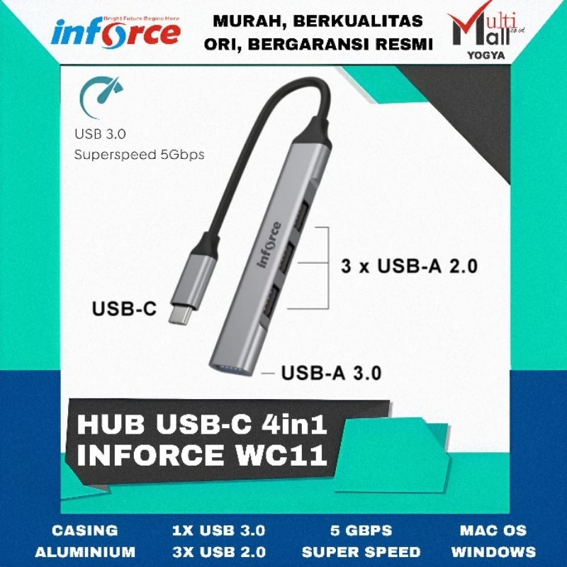 Jual Inforce Converter Hub WC11 4in1 USB Type C to USB 3.0 OTG USB 2.0 ...
