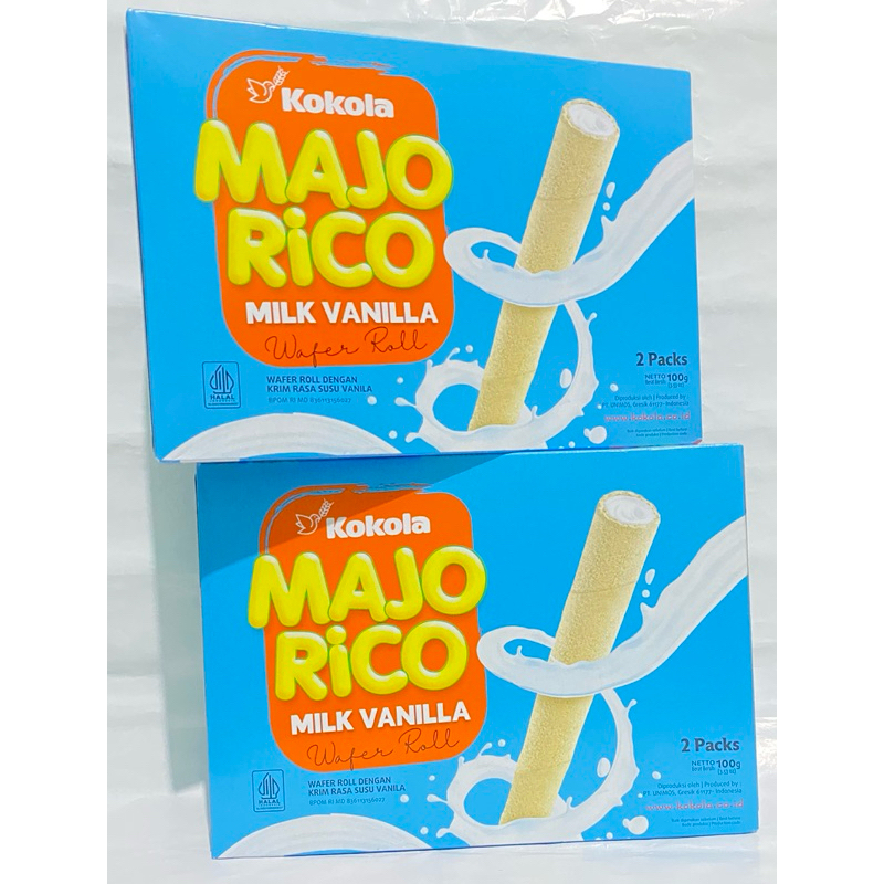 Jual Wafer Roll stick Milk Vanila Majo Rico Kokola Halal 2 Packs ...