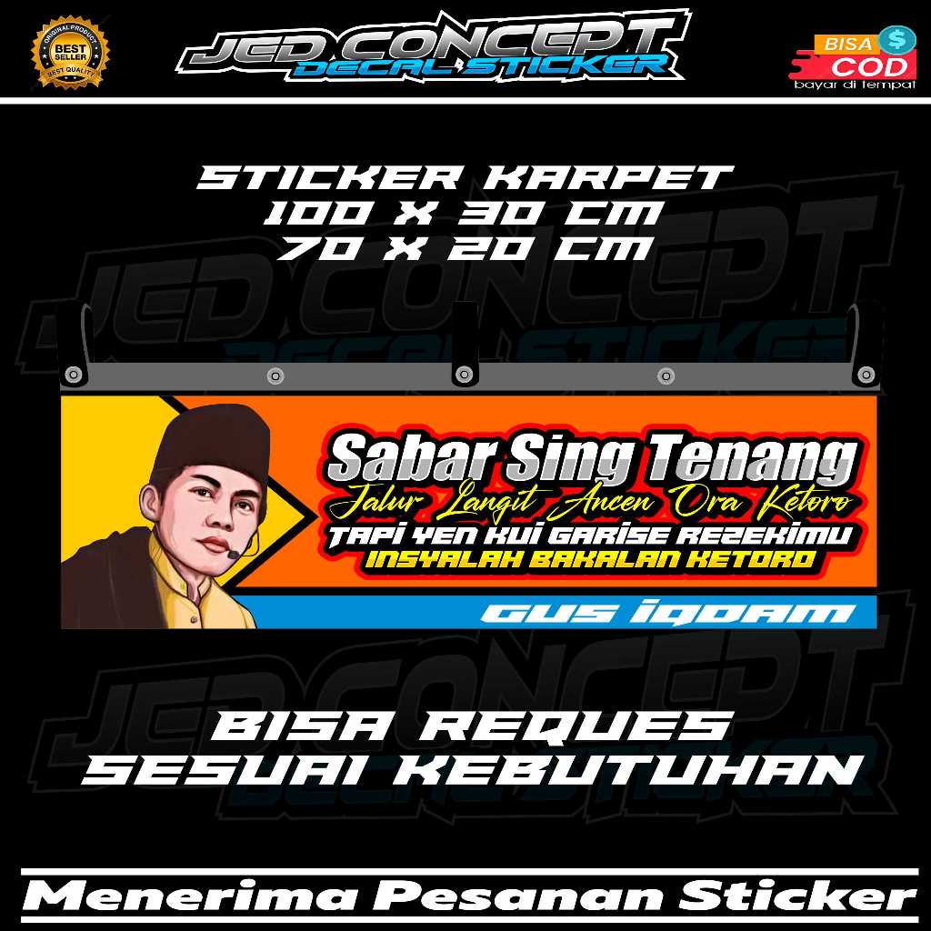 Jual stiker karpet ebek lumpur sabar seng tenang jalur langit pancen ra ...