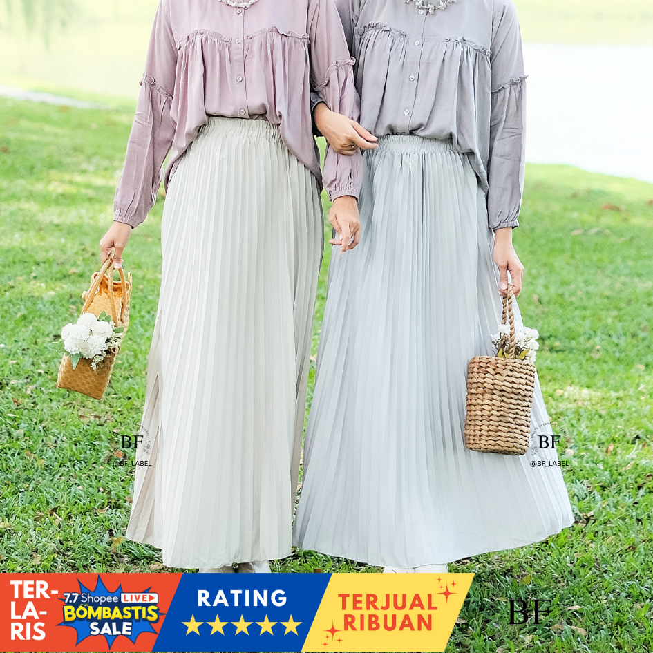 Jual BF Label - ROK PLISKET | Pleated Skirt Premium | Rok Plisket Bahan ...