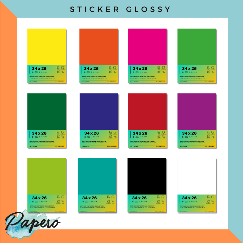 Jual Sticker Warna Glossy Multifungsi 34 x 26 cm | Shopee Indonesia