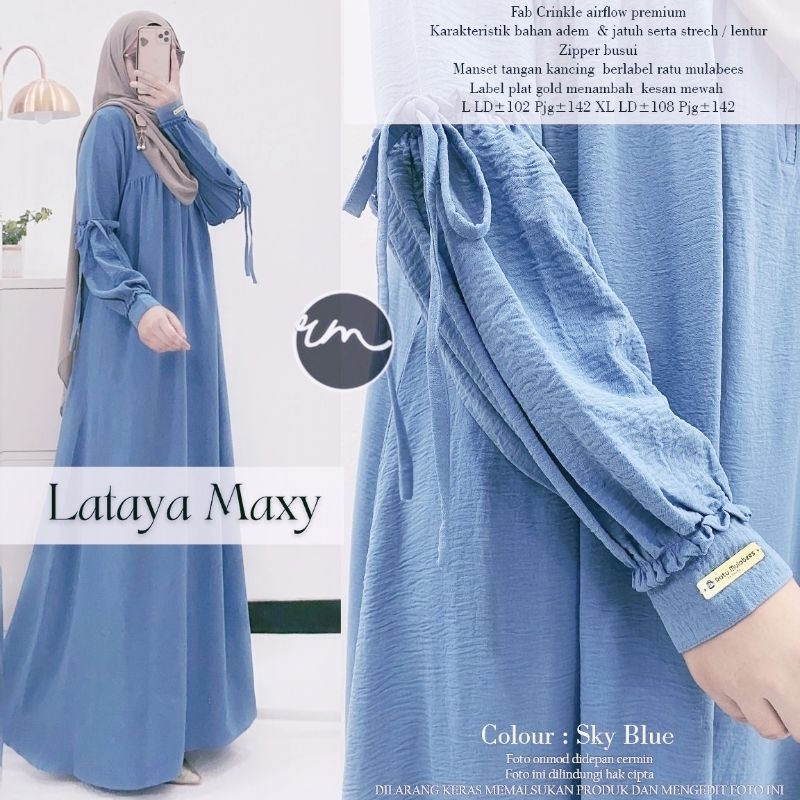 Gamis Dress Lebaran Kringkel Airflow Termurah Kekinian Lataya Maxy