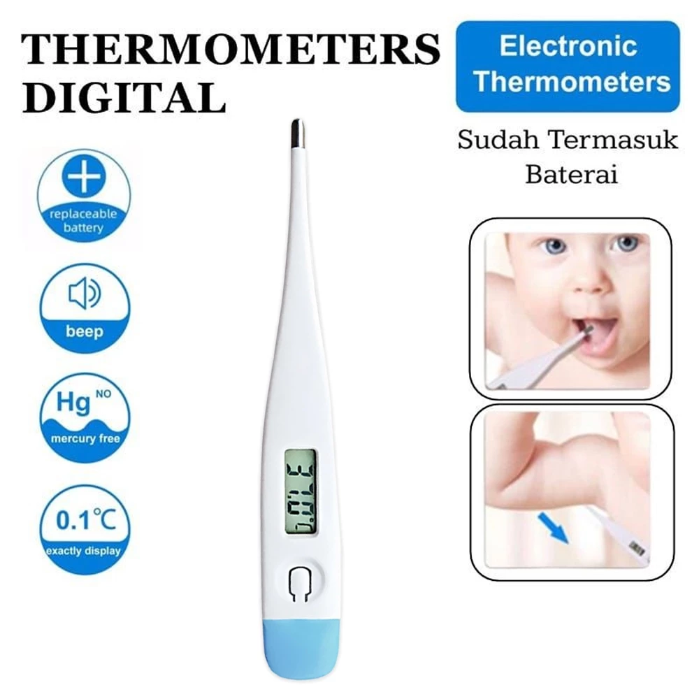 Hope Store - Thermometer Digital Alat Pengukur Suhu Badan Thermometer Mulu Ukur Ketiak Anus | AutoStock