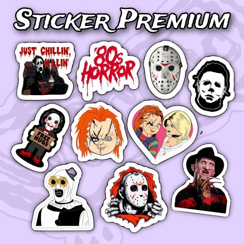 Jual Sticker 80s horror jason, chucky Pack 10pcs Premium Waterproof ...