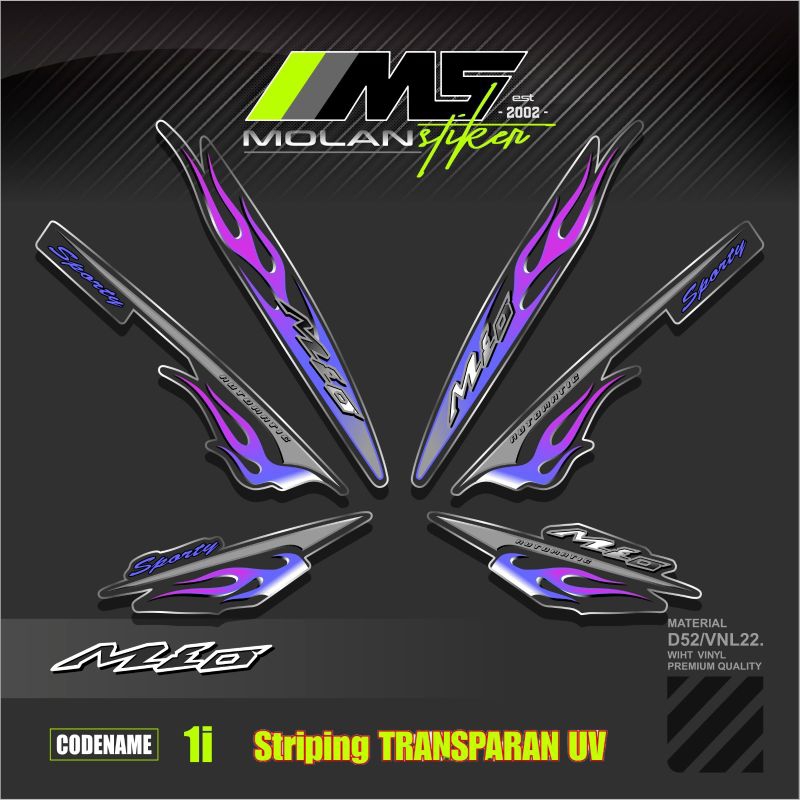 Jual Decal Sticker Striping Variasi Transparan Uv Mio Api Mio Sporty ...