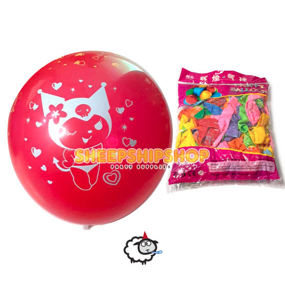GROSIR BALON LATEX 200gram MOTIF (1bungkus isi 100) LOL Unicorn  I Love You Happy Birthday Polkadot