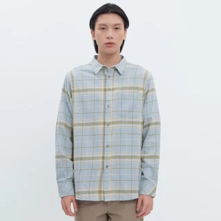 M231 Kemeja Pria Flannel Panjang Biru 0295