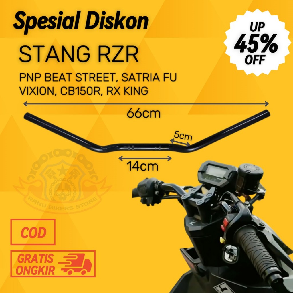 Jual BEBAS ONGKIR STANG RZR PNP BEAT STREET UNIVERSAL SEMUA MOTOR ...