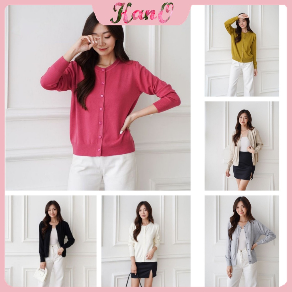 Jual KANO Cardigan Outer Premium Cardigan Knit Basic Outer Rajut Halus ...