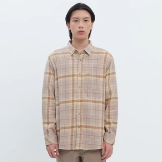 M231 Kemeja Pria Flannel Panjang Coklat 0292