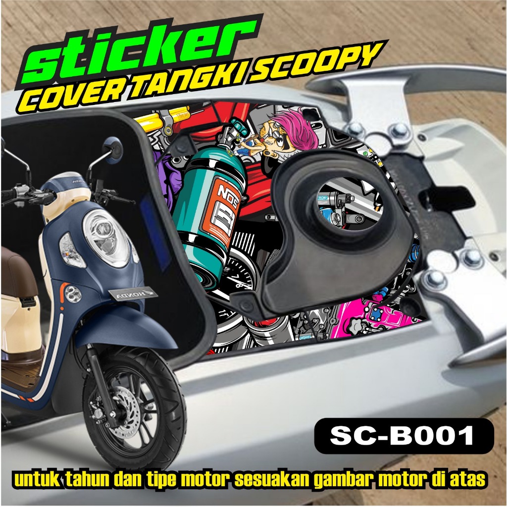 Jual Striping Sticker Pelindung Cover Tangki New Scoopy