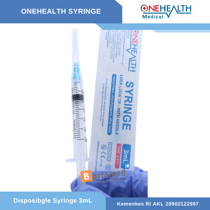 Jual Disposable Syringe Onehealth 3 ml 3ml Spuit 3cc Spoit 3cc Jarum ...