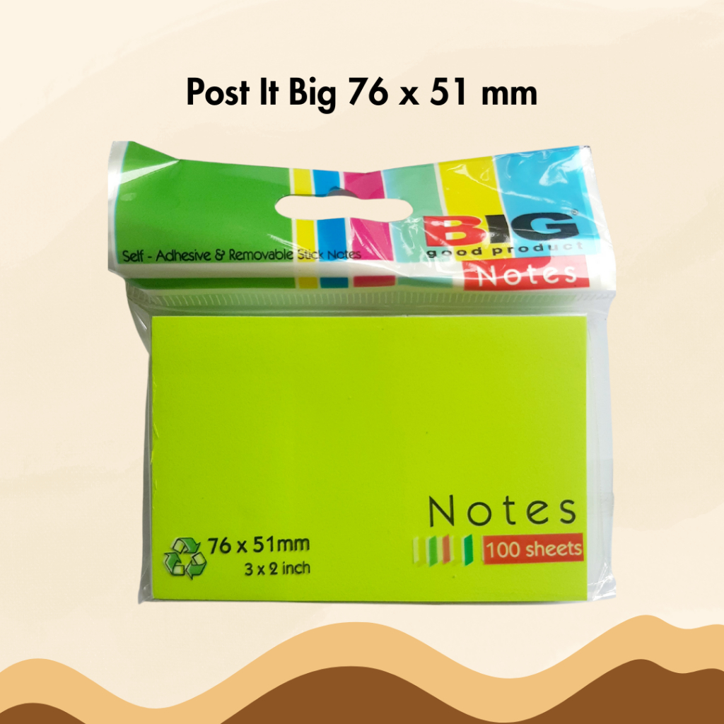Jual Sticky Note BIG 76 x 51 mm (3 x 2 inch) Penanda Pembatas Buku ...