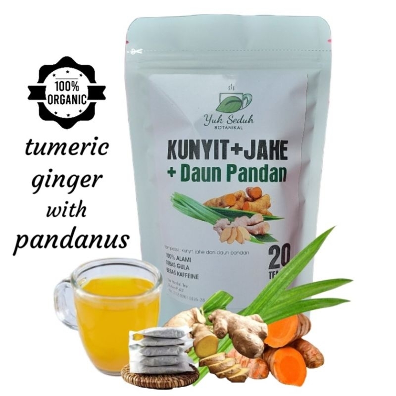 Jual TEH KUNYIT, JAHE + DAUN PANDAN / TUMERIC, GINGER with PANDANUS TEA ...