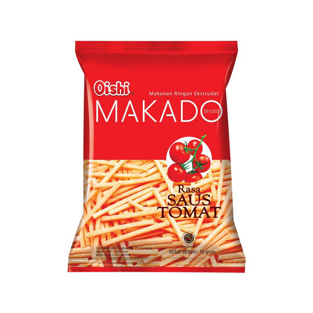 Jual PRODUK TREND Oishi Makado Rasa Tomat Snack 6g cemilan piknik ...