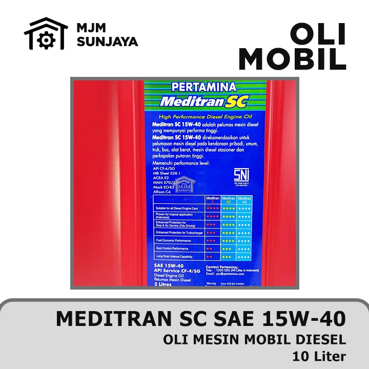 Jual Oli Mesin Pertamina Meditran SC SAE 15W-40 10 Liter Diesel Solar ...
