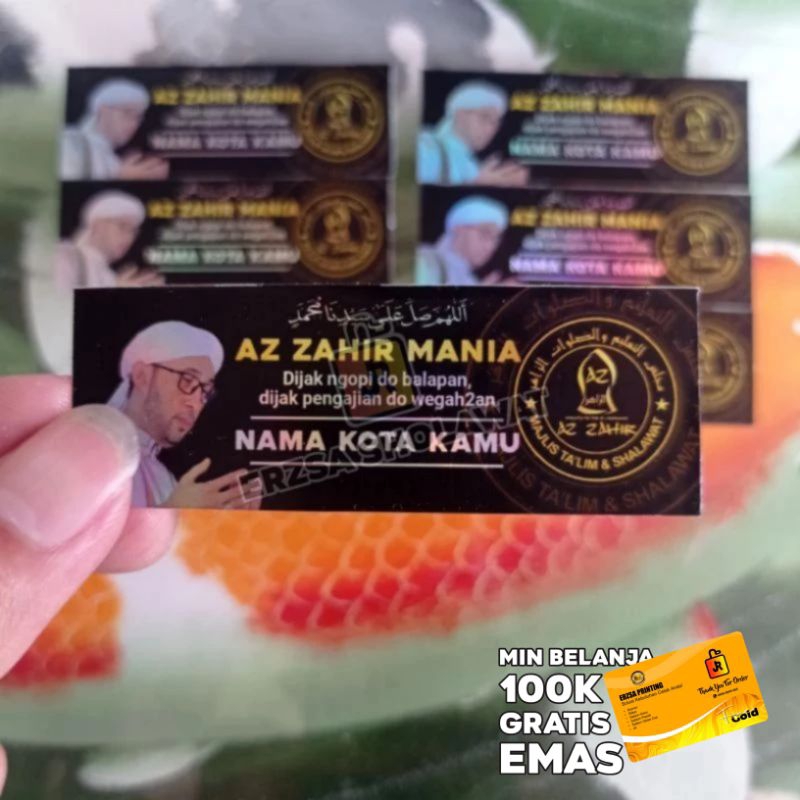 Jual (Beli 100k Dapat Emas) Stiker AZ ZAHIR MANIA Hitam Background ...