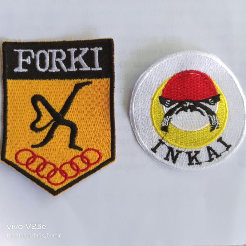 Jual BET BORDIR LOGO LAMBANG FORKI INKAI LAMBANG KARATE INKAI FORKI ...