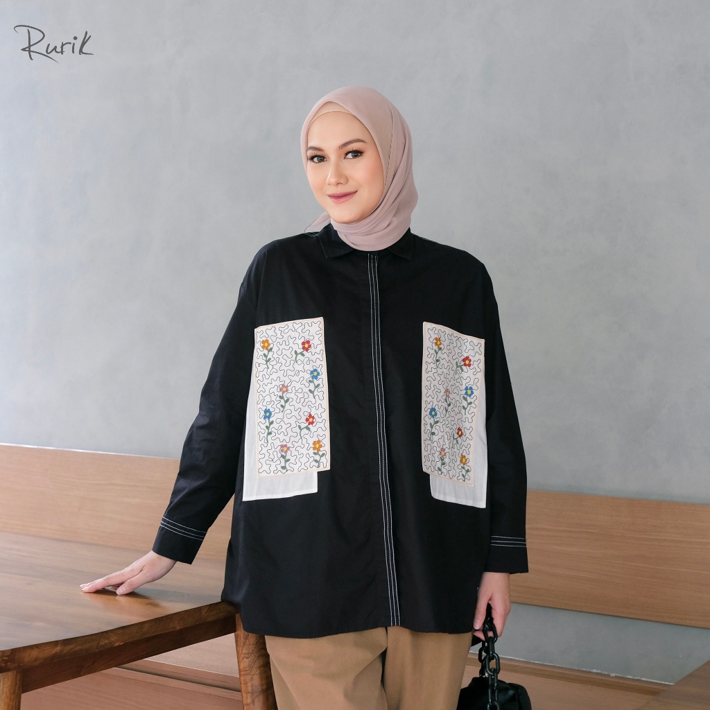 Jual Rurik Kemeja Wanita Katun Bordir Neali Embroidery Shirt | Shopee ...