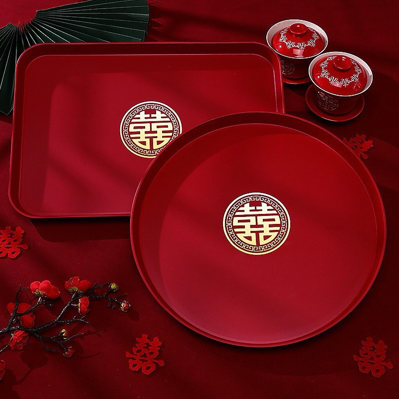 Jual Joyful Nampan Tray Sangjit Phangteh Teapai Ceremony Chinese Tradisional Red Wedding Wadah