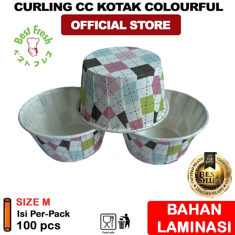 Jual Paper Cup Cake/Muffin Cup Curling MEDIUM 100 pcs KOTAK COLOURFUL ...