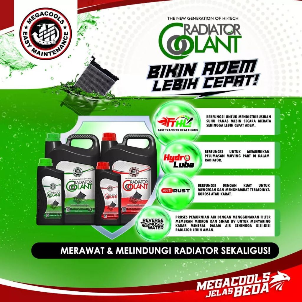 Jual Air Radiator Motor Mobil Coolant Radiator Mobil Motor Megacools 5L ...