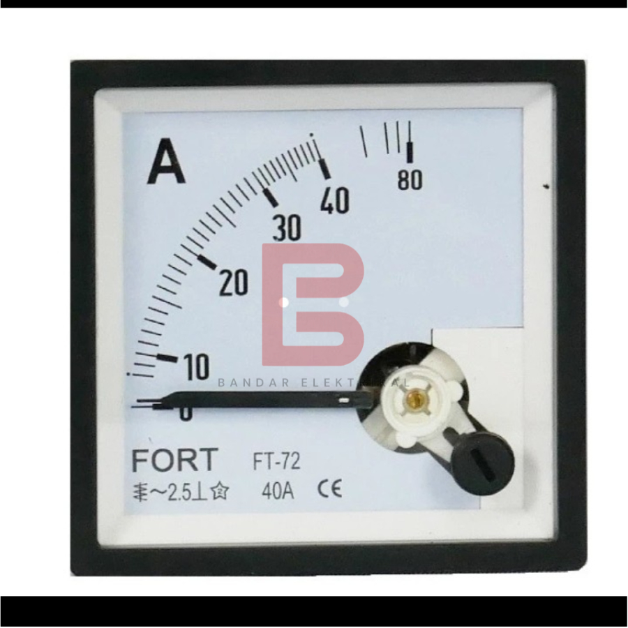Jual AMPERE METER ANALOG 72 X 72 FORT VIA CT RANGE AMPERE 30/5A - 6000