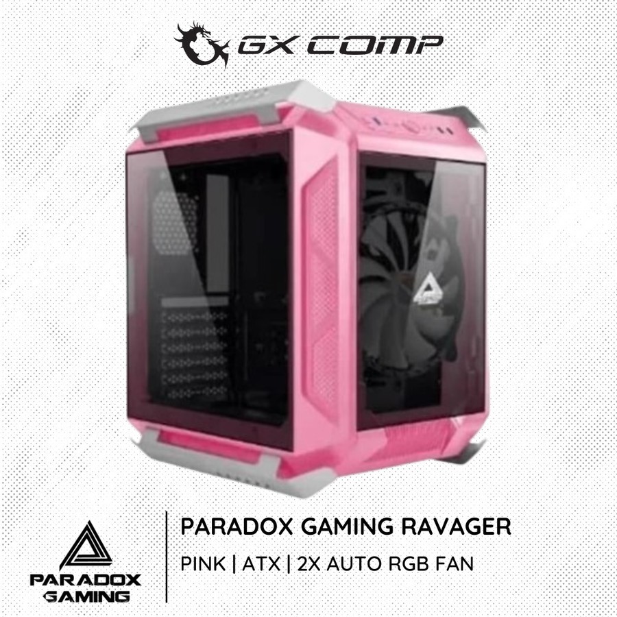Jual Paradox Gaming Case Ravager Pink - ATX Tempered Glass | Shopee ...