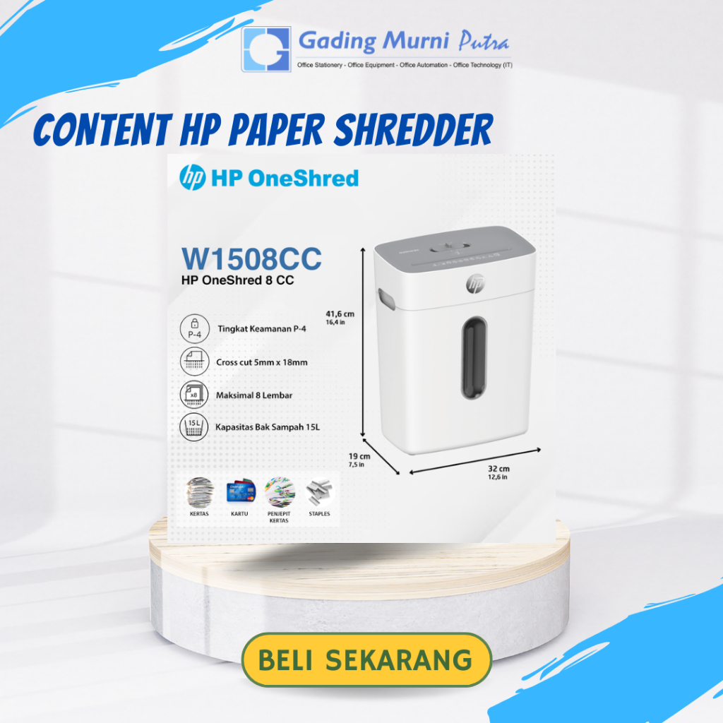 Jual HP Paper Shredder Mesin Penghancur Kertas W1508CC | Shopee Indonesia
