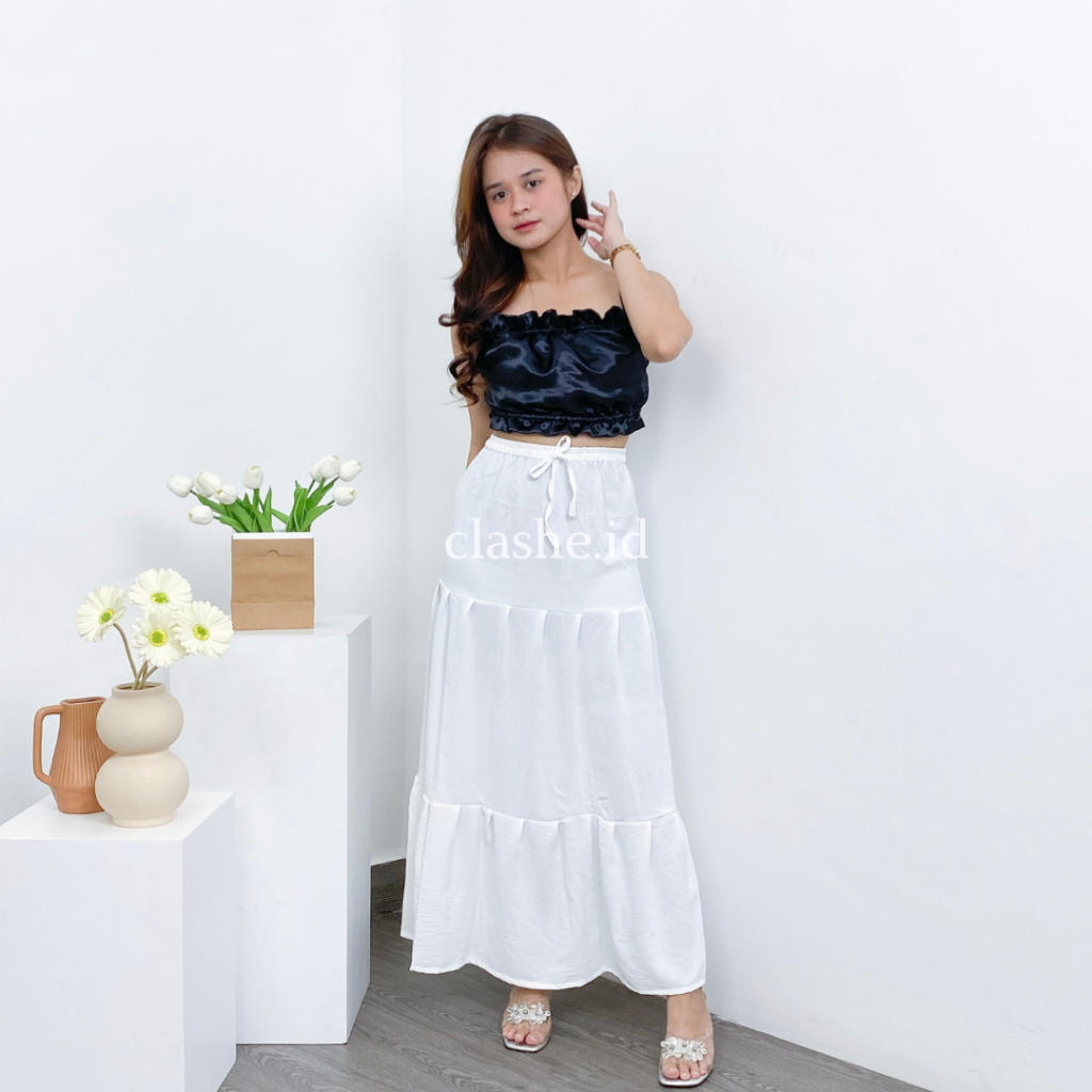 Jual Netta Long Skirt Rok Panjang Airflow OOTD by Clashe | Shopee Indonesia