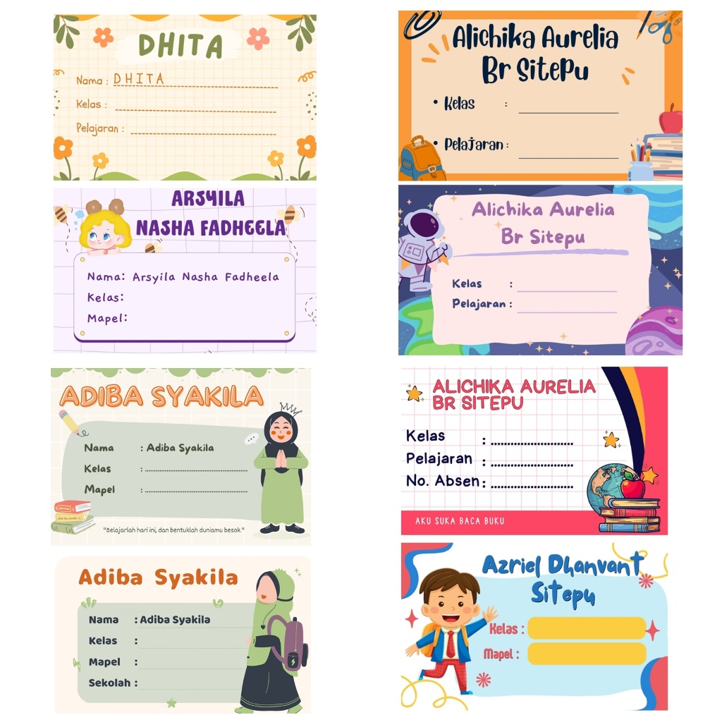 Jual STIKER LABEL NAMA BUKU TULIS BUKU PAKET BUKU PELAJARAN | Shopee ...