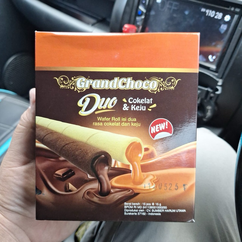 Jual GRANDCHOCO duo Coklat Keju 15x15gram dijual pee box isi 15 pcs x ...