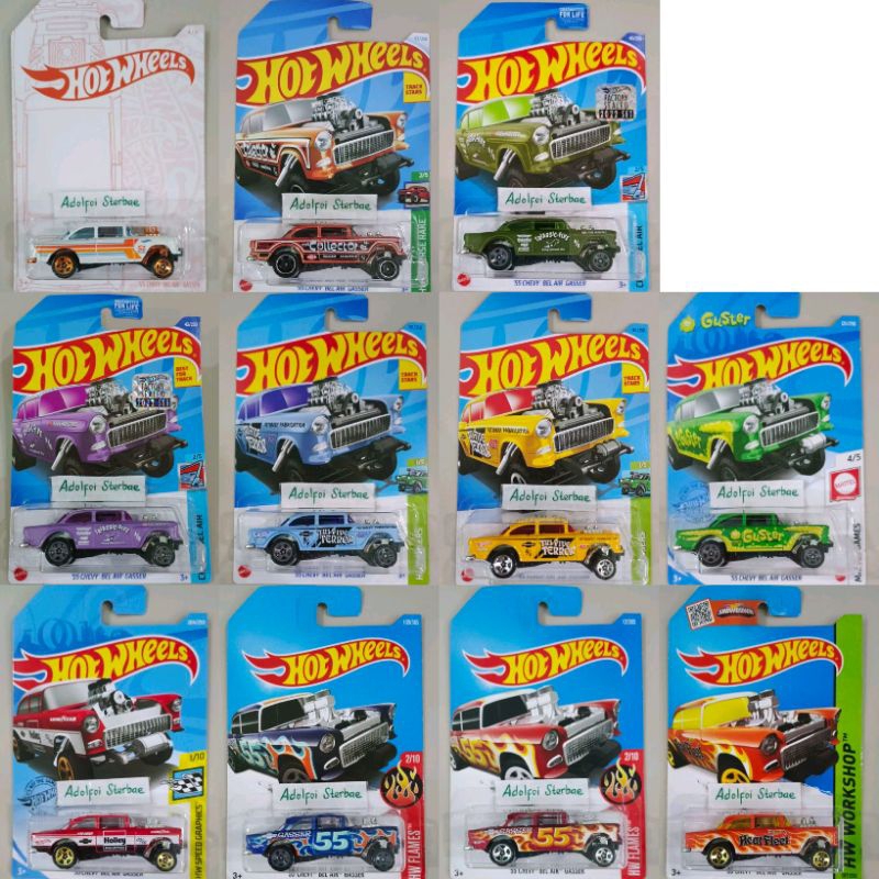 Jual hot wheels '55 chevy bel air gasser pearl chrome mattel games hw ...