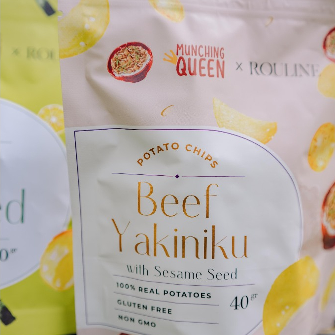 Jual Munching Queen x Rouline - Gourmet Potato Chips Series Beef ...