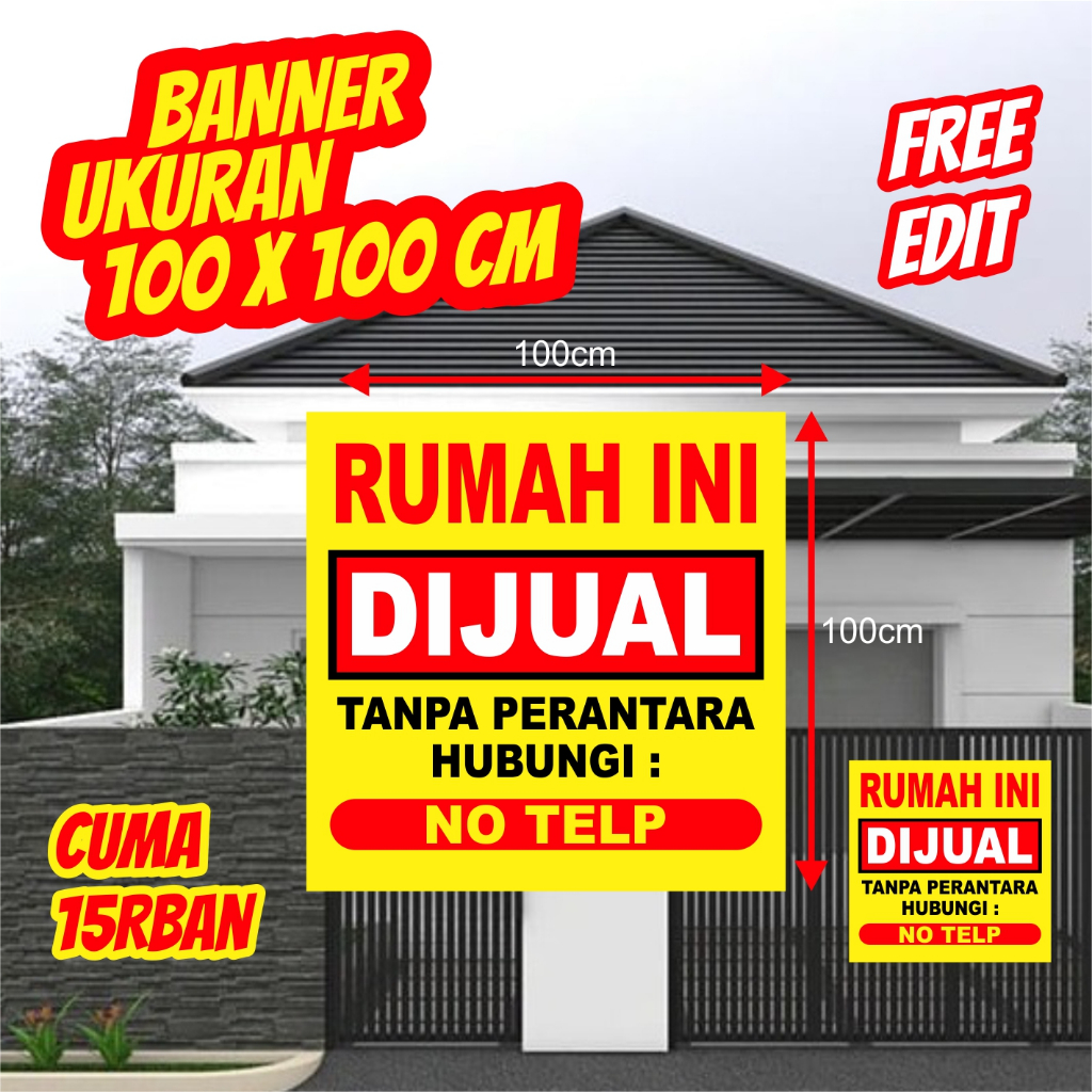 Jual SPANDUK BANNER RUMAH DIJUAL / DIKONTRAKAN / BANNER ADA KONTRAKAN ...