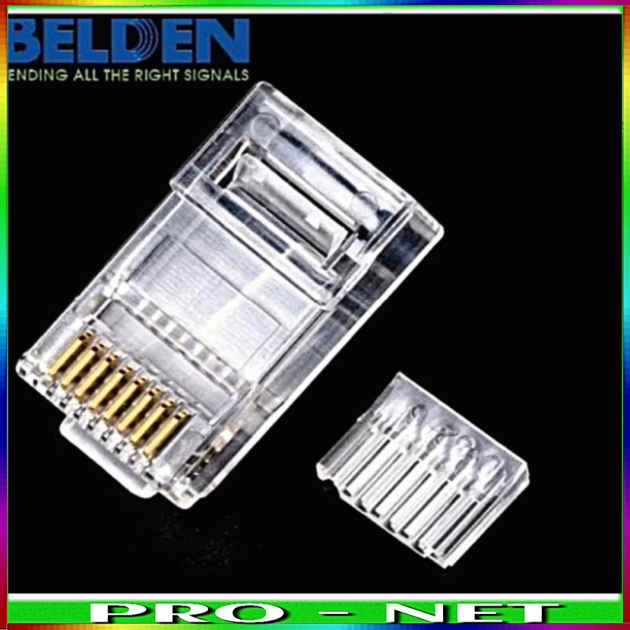 Jual Connector RJ 45 cat 6 Belden ORIGINAL isi 50 pcs / RJ 45 cat 6 ...
