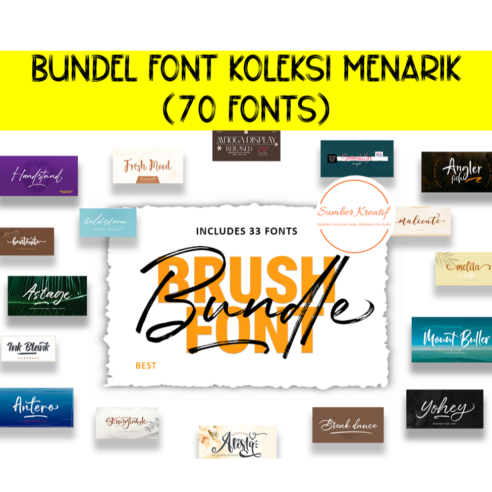 Jual Paket Font Kuas (20 fonts) | Shopee Indonesia