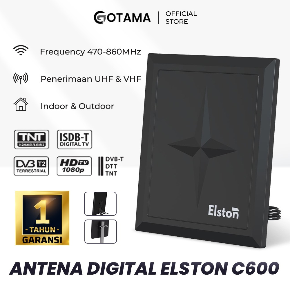 Jual Antena Tv Digital Luar Dalam Type C600 Elston USB Free Kabel 10M ...