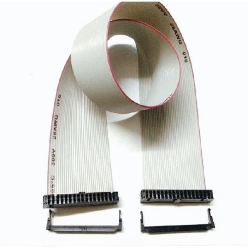 Jual 100cm Cable Data 34pin Flat Cable 34p + IDC Socket 34 pin female ...