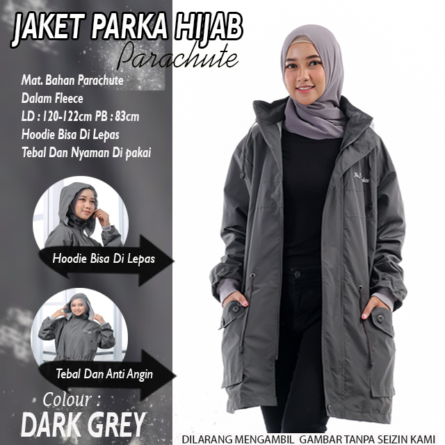 JAKET CEWEK PREMIUM HIJAB PARKA XXL PARASUT IMPORT JACKET WANITA KEKINIAN  HIGHT QUALITY