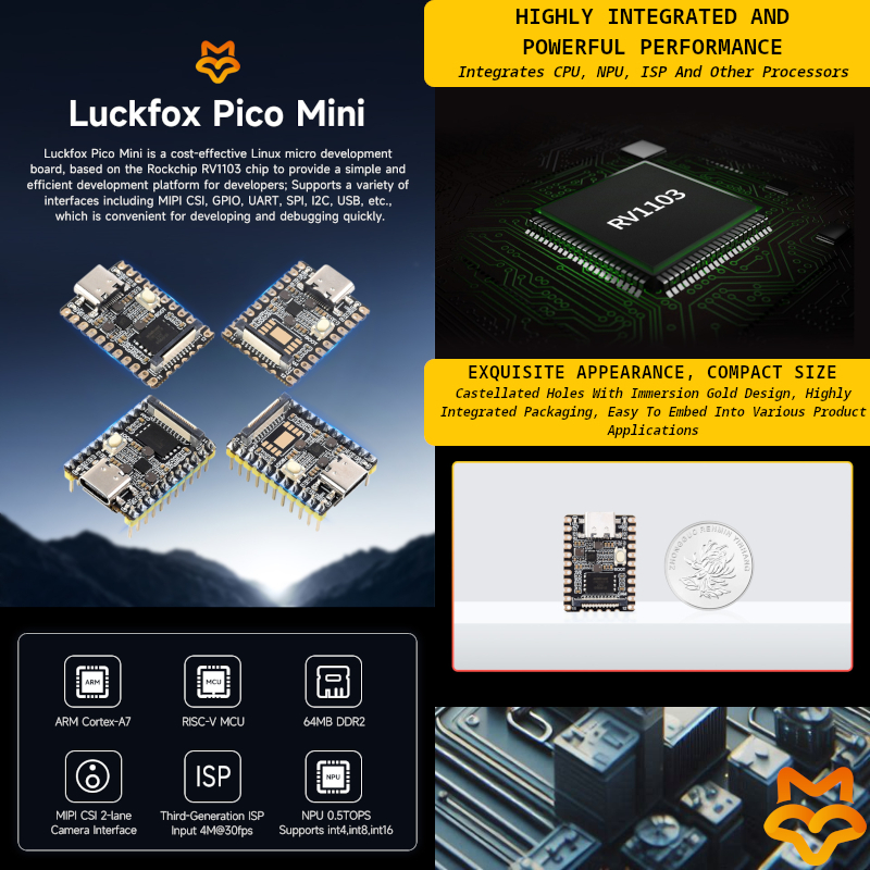 Jual LUCKFOX PICO MINI RV1103 LINUX MICRO DEVELOPMENT BOARD INTEGRATES ...