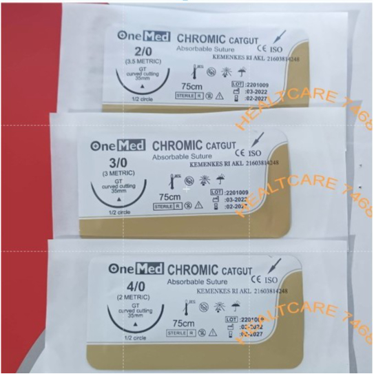 Jual Benang Jahit Catgut Chromic Jarum Onemed Pcs Shopee Indonesia